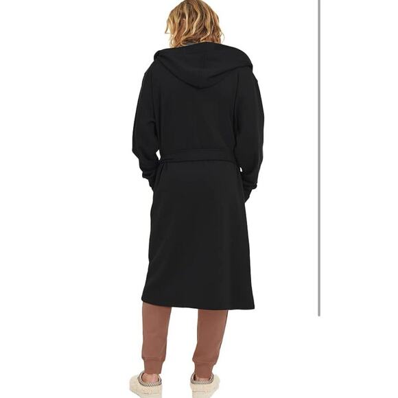 UGG Men's Size M/L Black Leeland Cozy Soft Robe Hooded Belted Tie Waist NEW! - Picture 4 of 5
